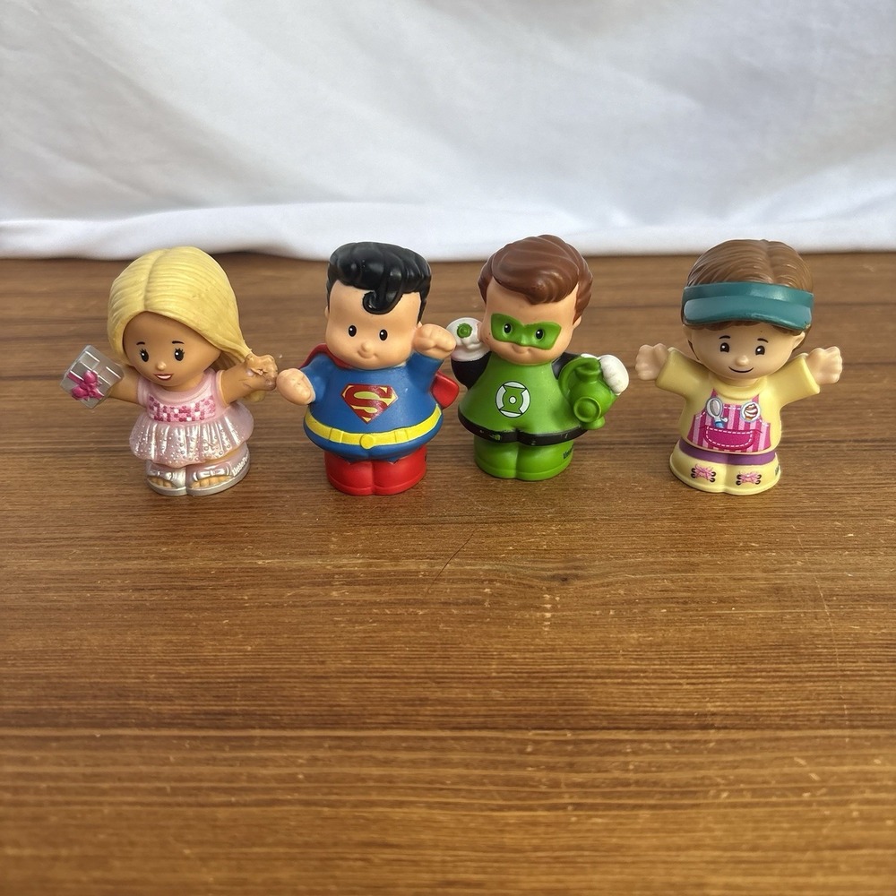 Little People Superman, Green Lantern, Ice Cream Girl and Princess Lot of 4